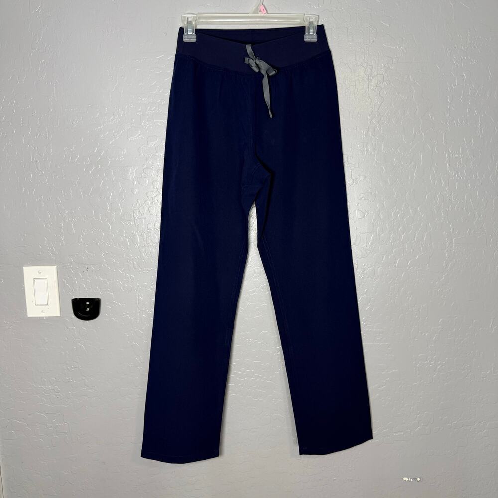 FIGS Women's Livingston High Waisted Straight Leg Scrub Pant Navy Blue XS Petite